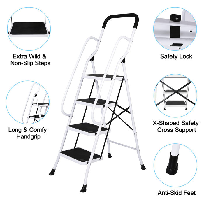 WFX Utility™ 4 Step Steel Lightweight Step Stool With 330 lb. Load